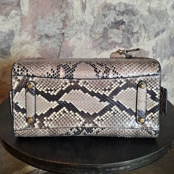 Coach Snakeskin Shoulder Bag in Black and Tan - Picture 6 of 11